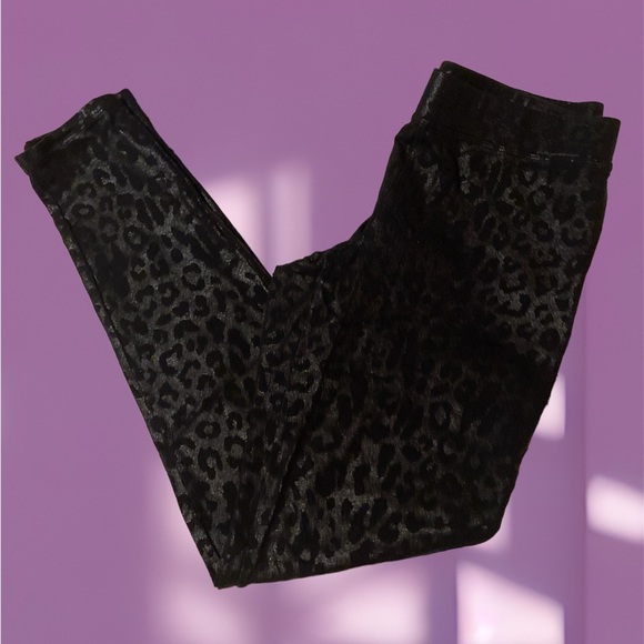 Express Leopard Print Sheen Leggings - Picture 2 of 7